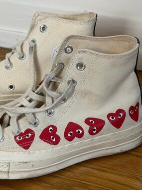Comme des Garçons Play Converse Chuck Taylor High Top Hearts Women’s 8